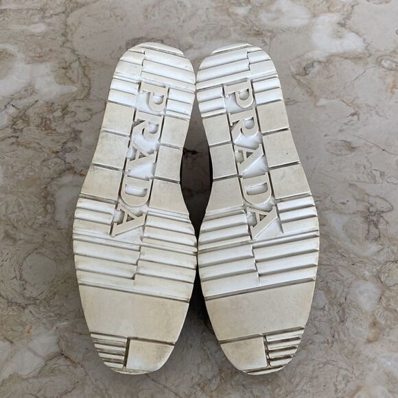 Prada Black Brogue Leather Wingtip Platform Oxford Shoes - Picture 13 of 14